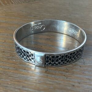 Coach Silver and Black Bangle Bracelet